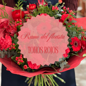 Ramo del florista en tonos rojos