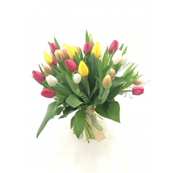 Bouquet de tulipanes multicolor