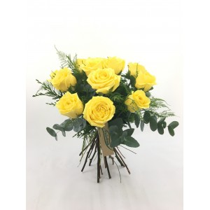 Bouquet 12,15 o 18 rosas amarillas cortas