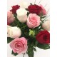 Bouquet 12,15 o 18 rosas multicolor cortas